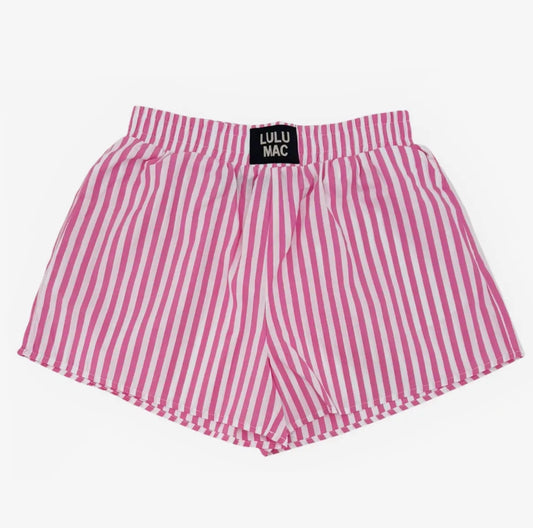 Lulu Mac pink stripe boxer shorts