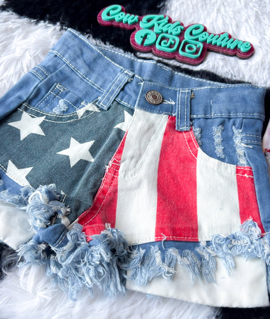 Stars and Stripes jean shorts
