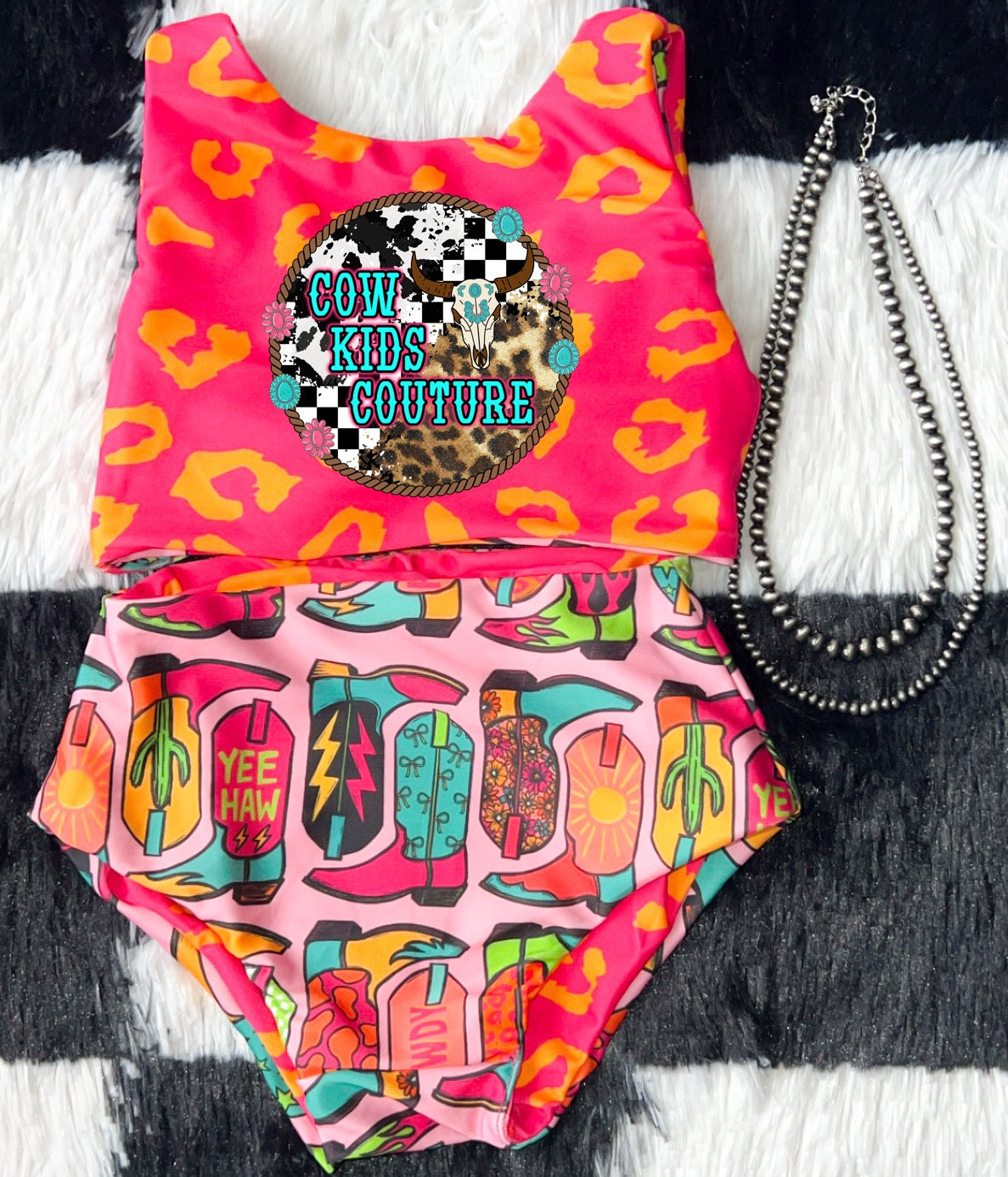Boot scootin' two-piece swim set